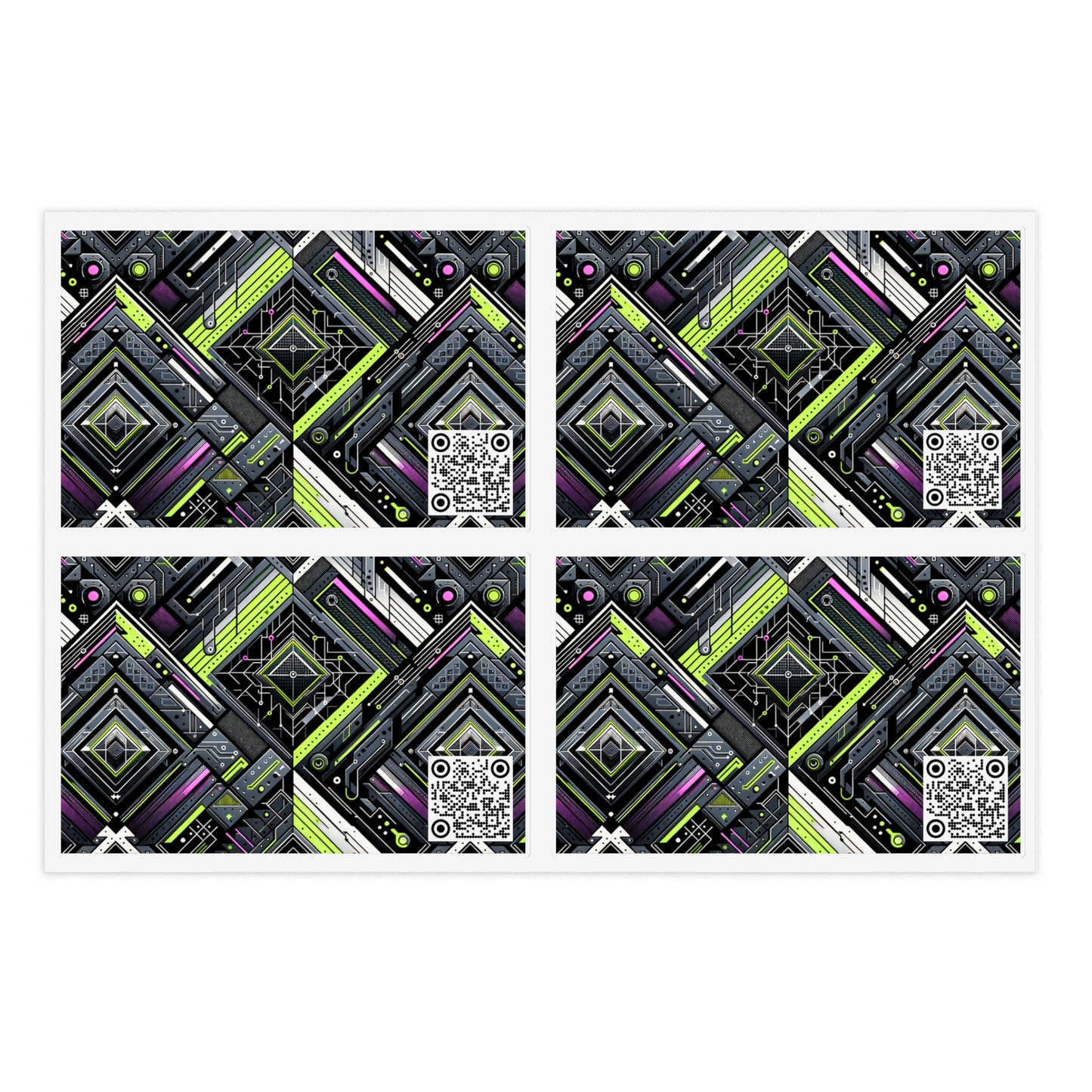 Retro Futurism Graphics Tech-Forward Streetwear Sticker Sheets - 8404 Design-60
