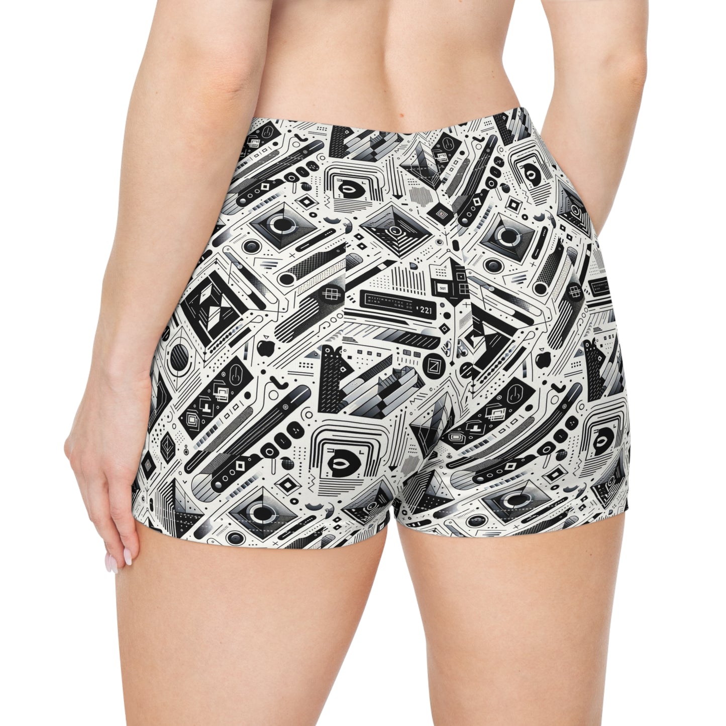 Tech Minimalism Minimalist Tech Women's Shorts - 8404 Design-72