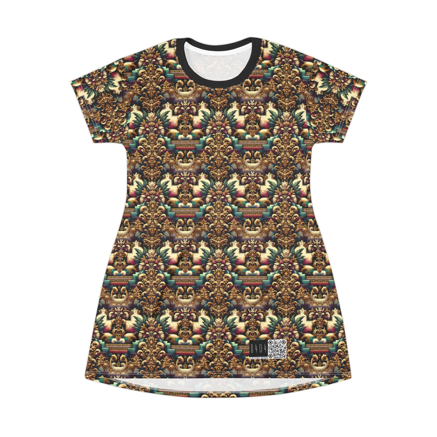 Digital Renaissance Modern Baroque Fusion T-Shirt Dress - 8404 Design-60