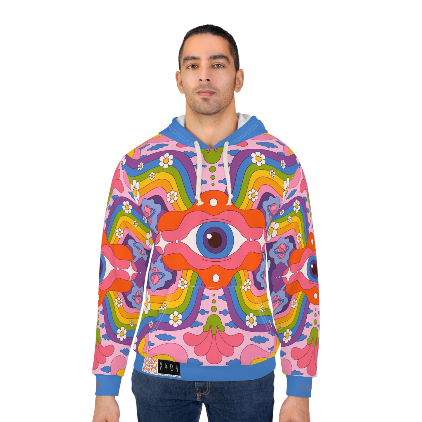 8404's Unisex Adult "the Eye of Trance in Blue" Fashion Pullover Hoodie