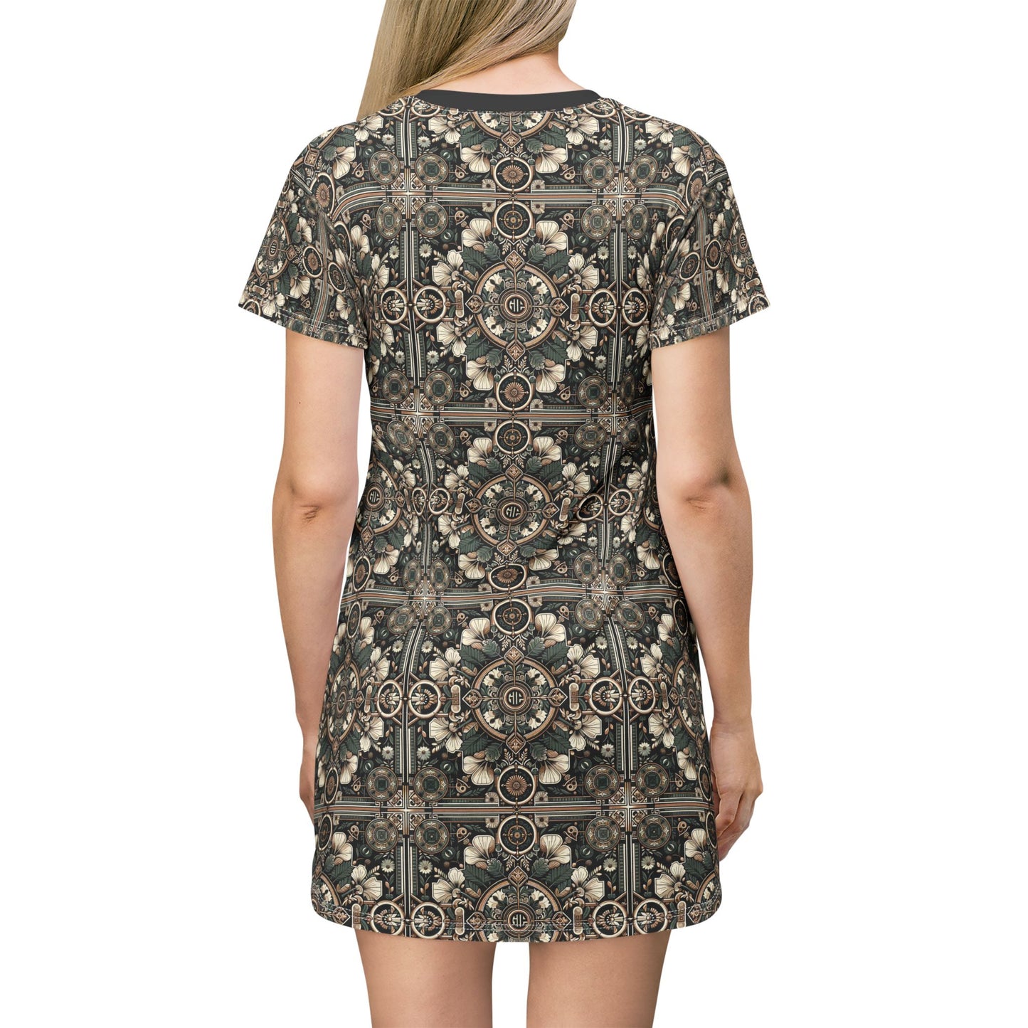 Cyber Garden Party Tech Garden Extravaganza T-Shirt Dress - 8404 Design-66