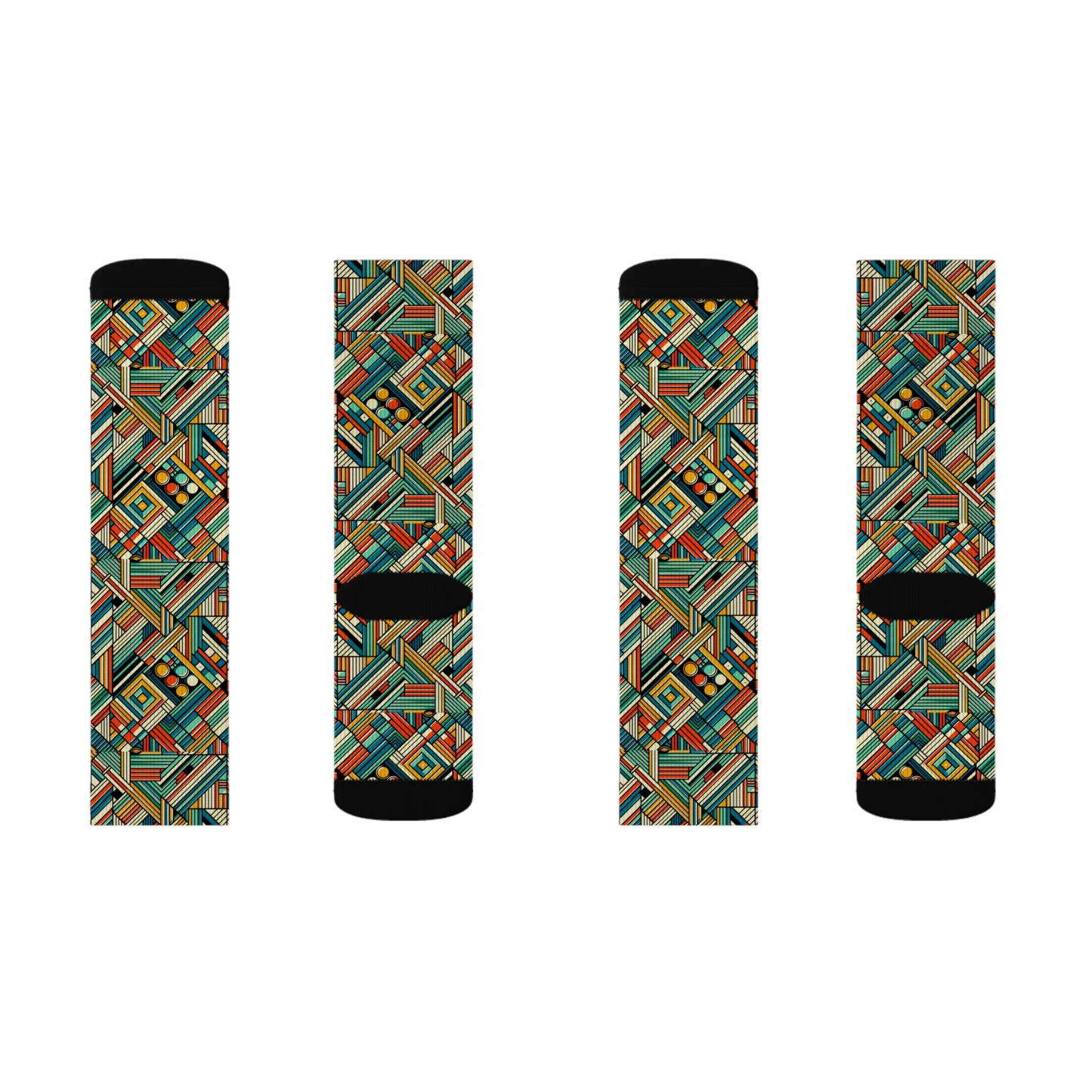 Abstract Graphic Art Modern Artistic Expression Sublimation Socks - 8404 Design-67