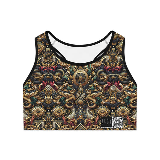 Digital Renaissance Luxurious Streetwear Inspired By Classical Art With a Modern Twist Sports Bra - 8404 Design-76