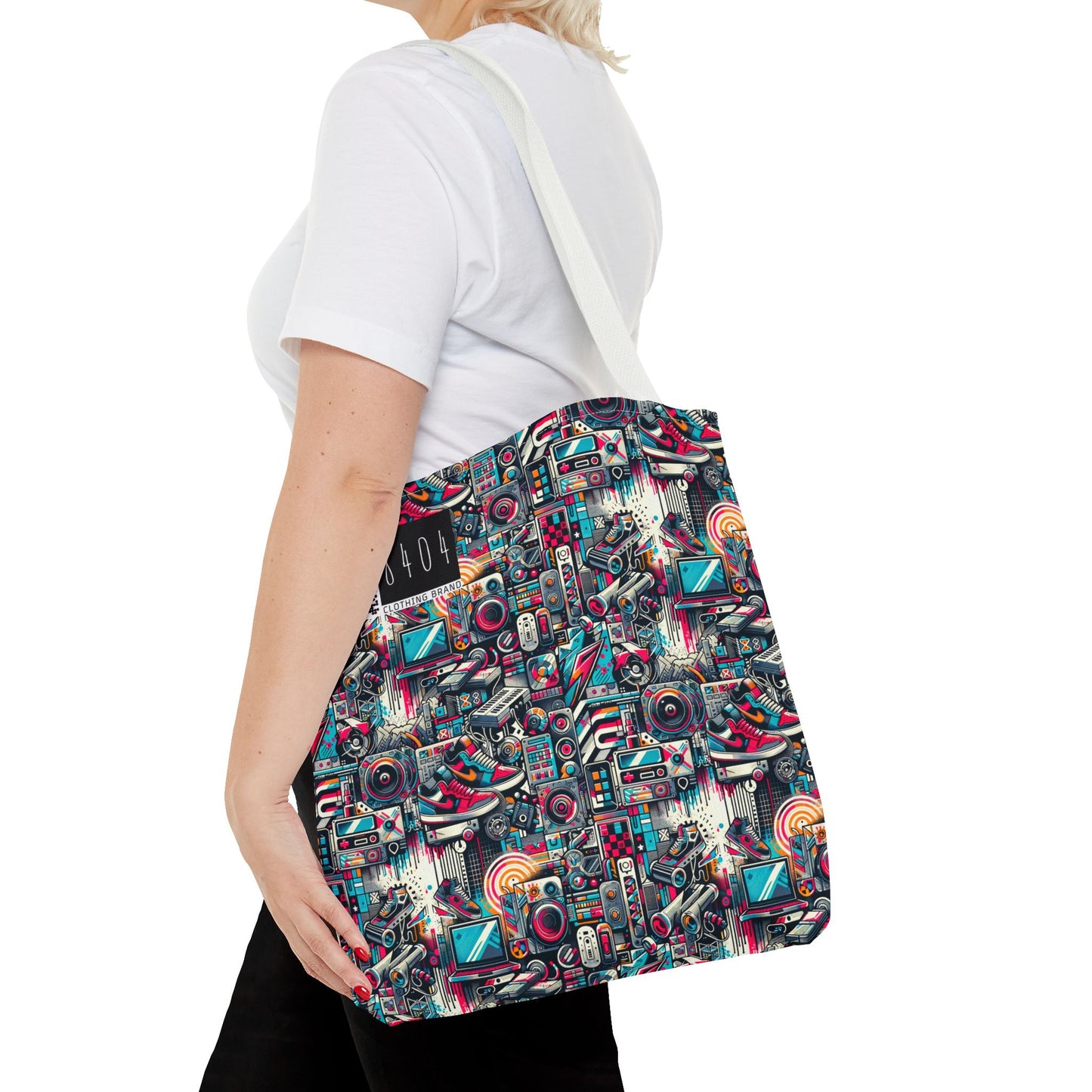 Urban Graffiti Fusion Eclectic Street Art Meets Modern Tech Culture Tote Bag - 8404 Design-50