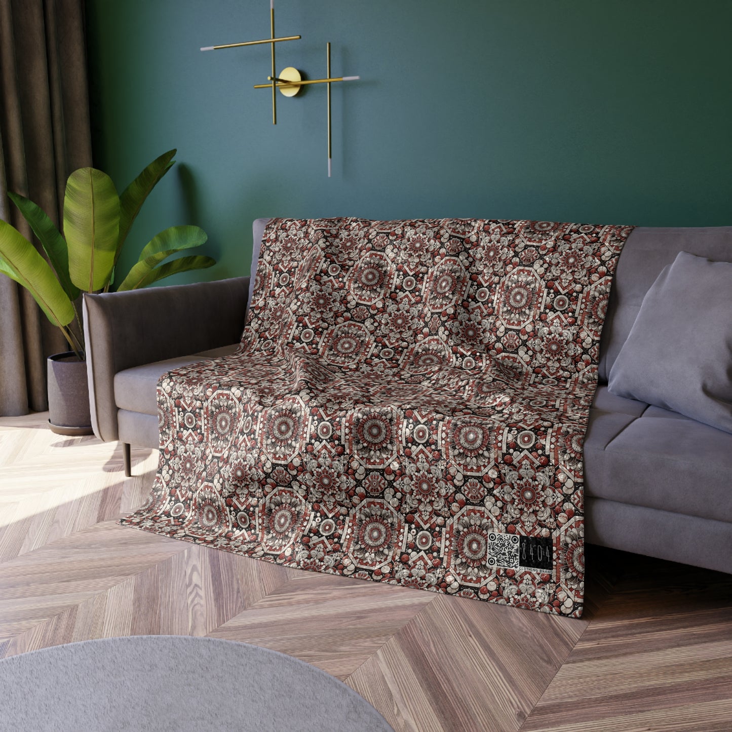 Neo Jomon Sculptural Aesthetics Artisanal Streetwear Crushed Velvet Blanket - 8404 Design-55