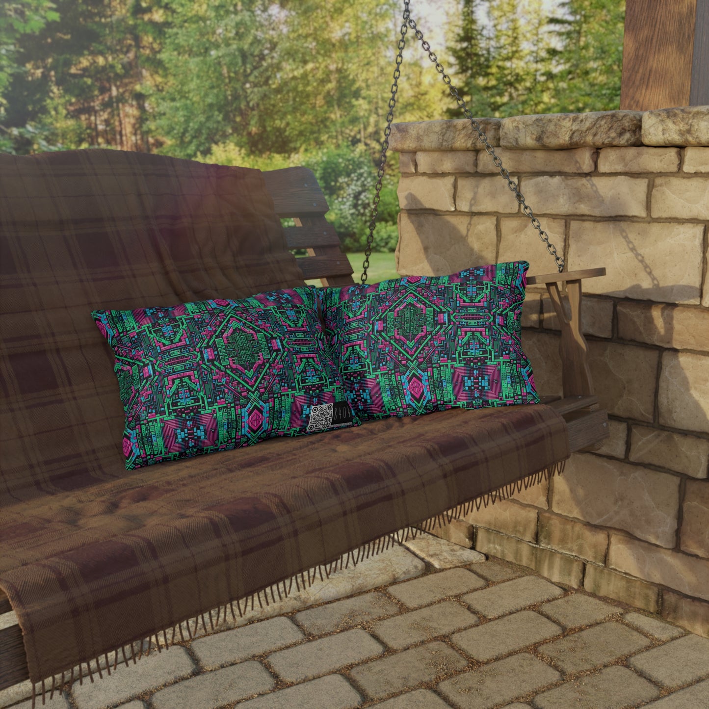 Digital Glitch Vibes Tech-Inspired Streetwear Outdoor Pillow - 8404 Design-71