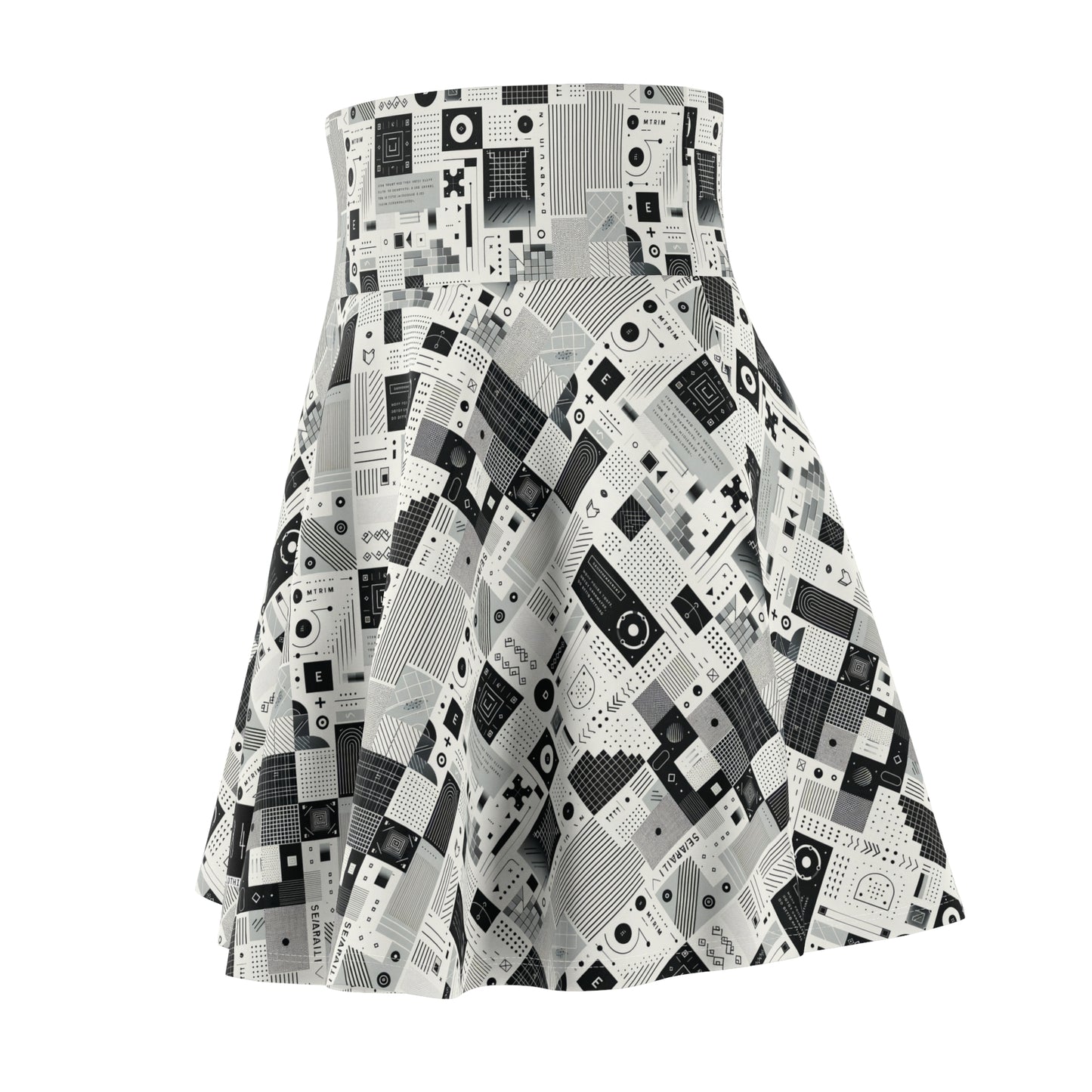 Digital Minimalism Minimalist Tech Women's Skater Skirt - 8404 Design-50