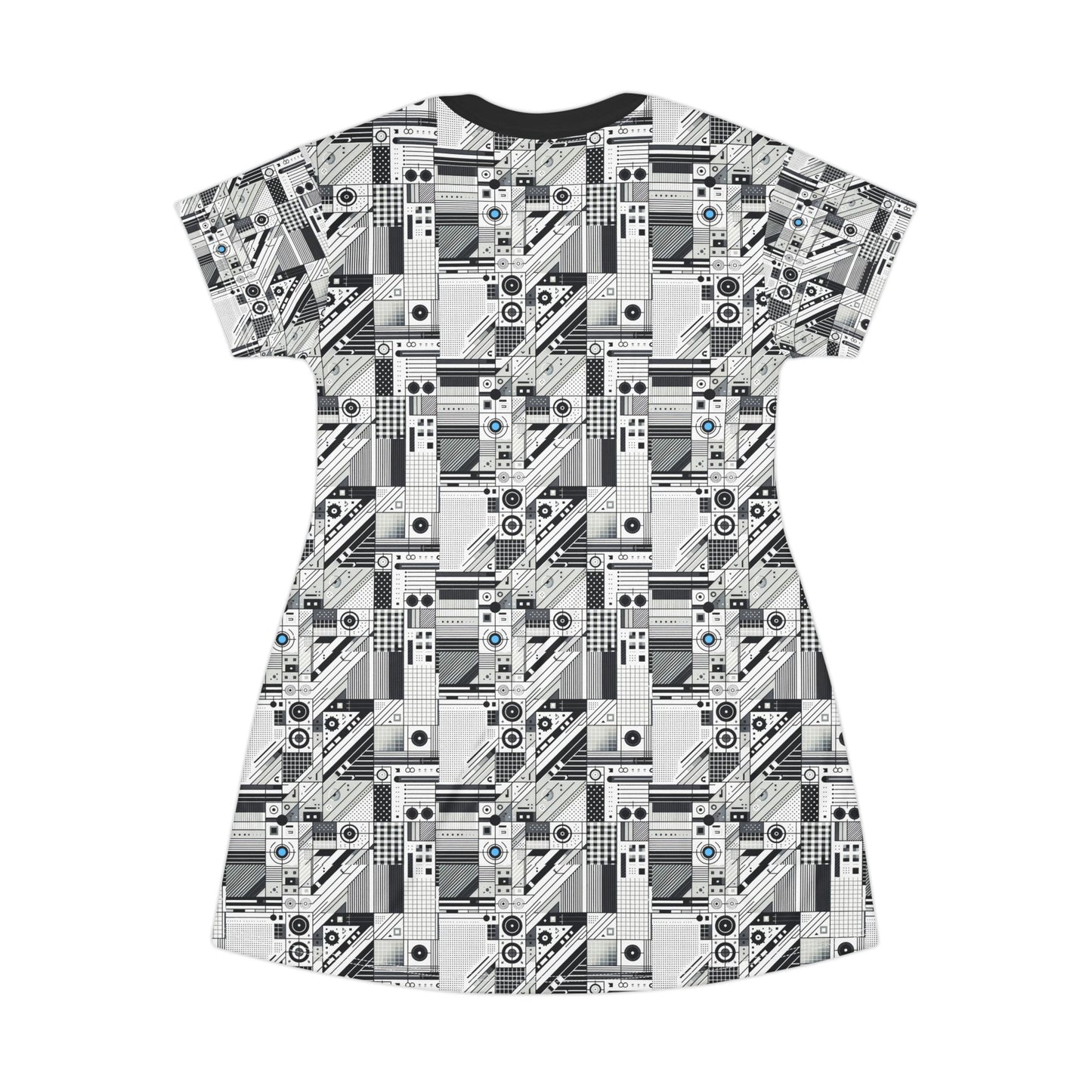 Digital Minimalism Minimalist Tech T-Shirt Dress - 8404 Design-52