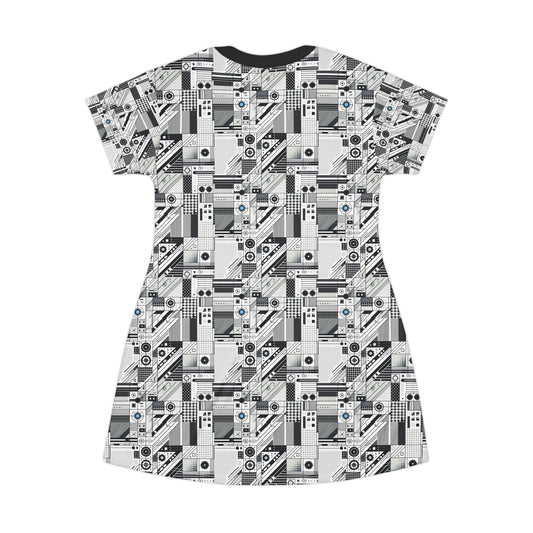 Digital Minimalism Minimalist Tech T-Shirt Dress - 8404 Design-52