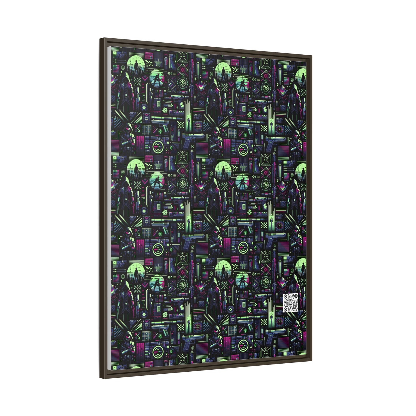 Tech Noir Futuristic Cyberpunk Matte Canvas, Framed (multi-Color) - 8404 Design-63 A