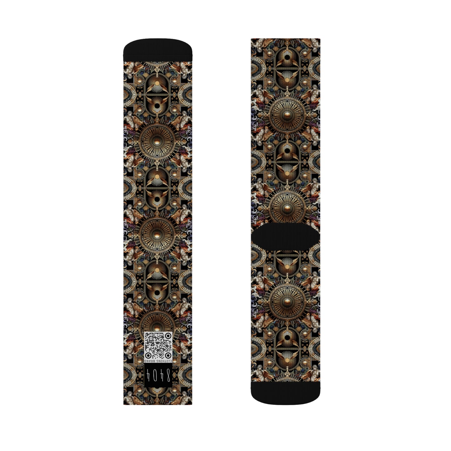Digital Renaissance Luxurious Streetwear Inspired By Classical Art With a Modern Twist Sublimation Socks - 8404 Design-55