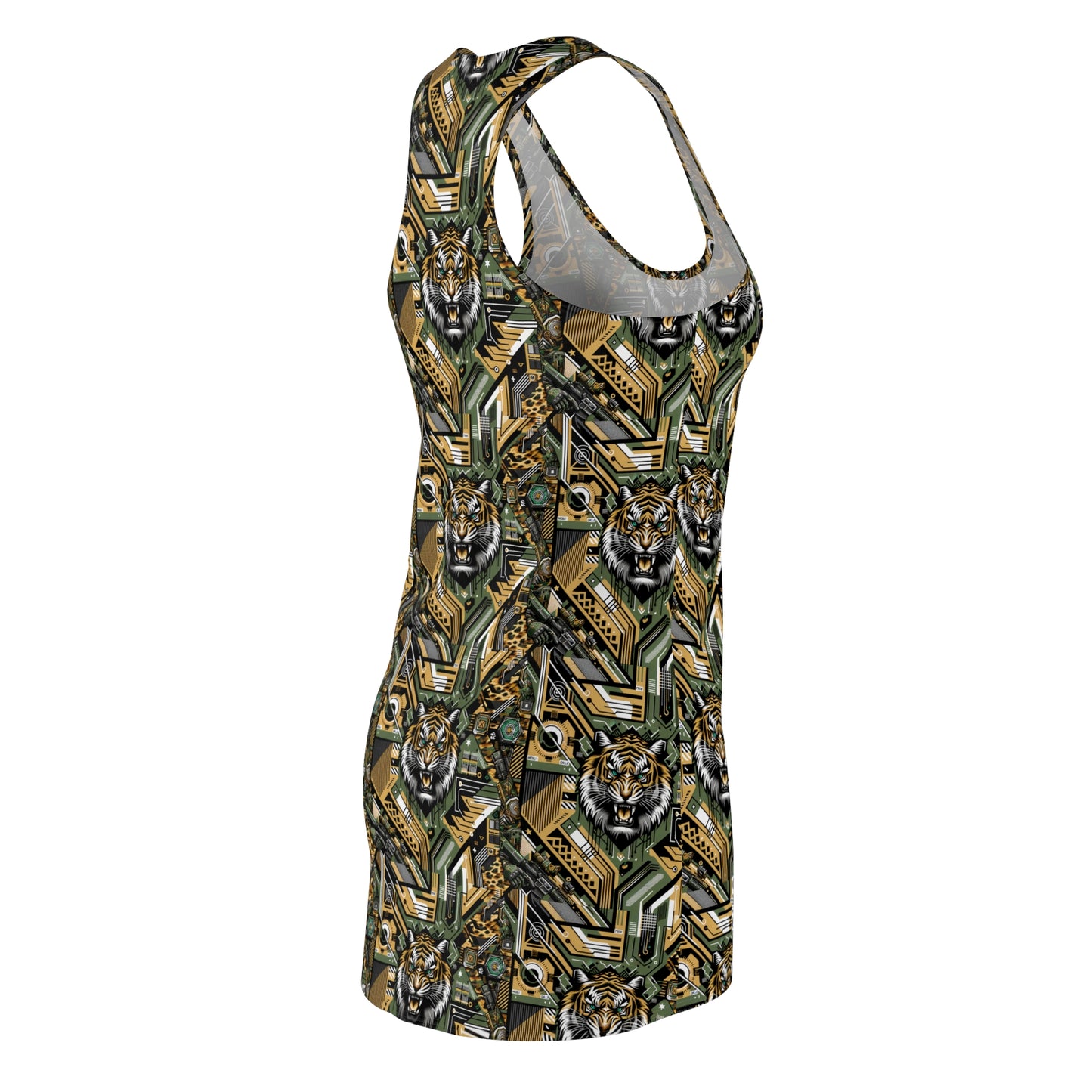 Neo-Camo Fusion Tech-Forward Streetwear Women's Cut & Sew Racerback Dress - 8404 Design-58