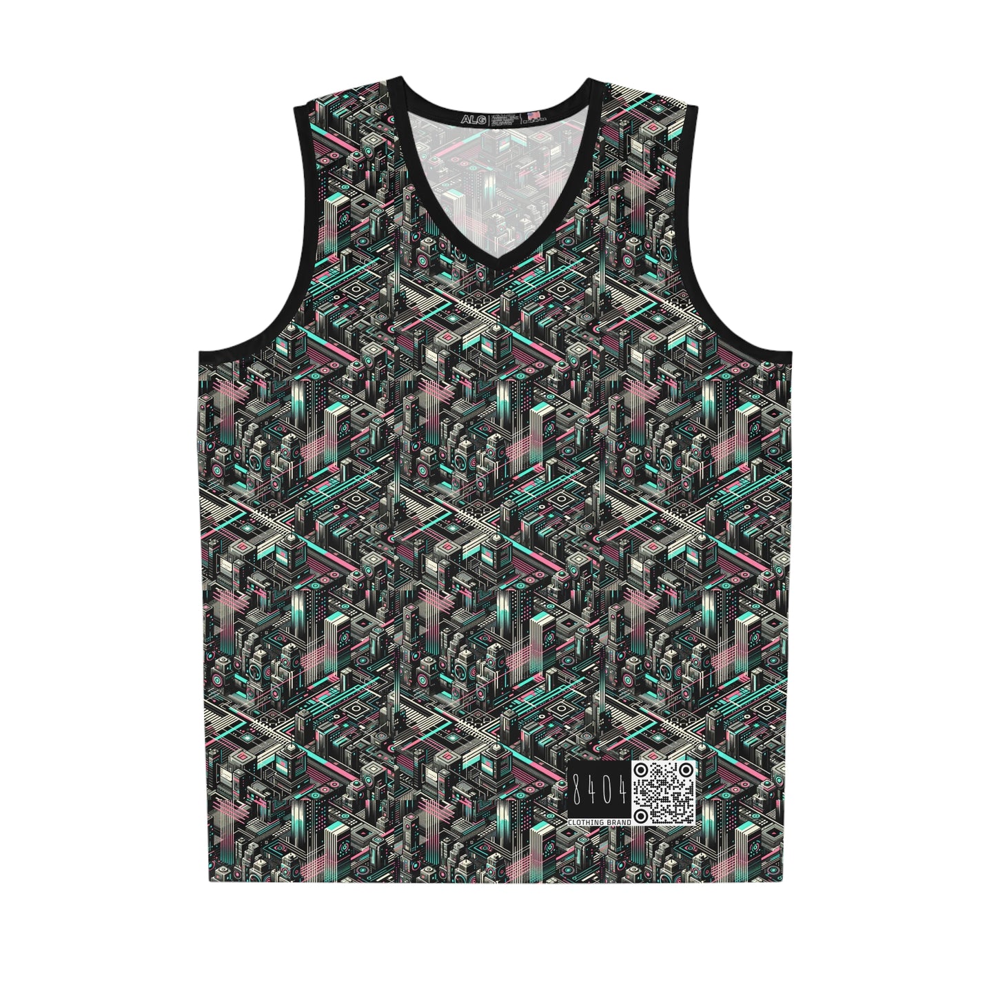 Digital Dreamland Tech-Inspired Streetwear Basketball Jersey - 8404 Design-51