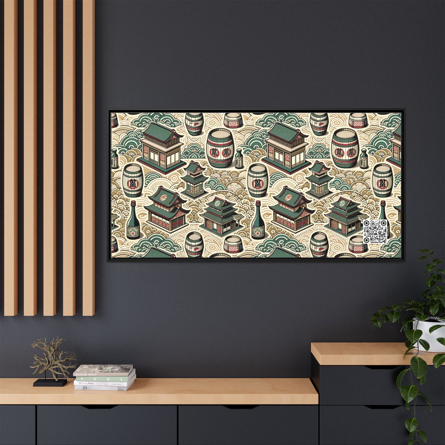 Cultural Artisanal Fusion Contemporary Cultural Elegance Matte Canvas, Framed (multi-Color) - 8404 Design-68 B