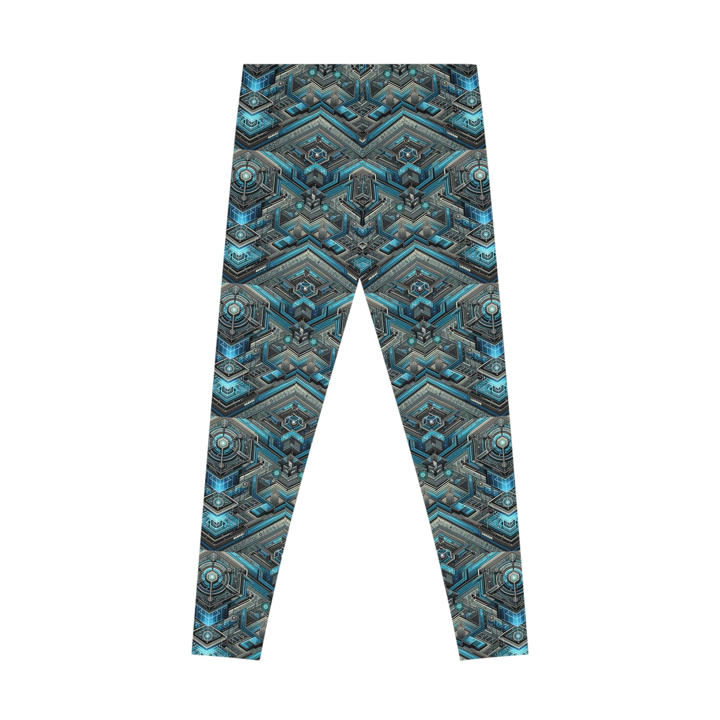 Tech-Infused Futurism Sleek Tech Edge Stretch Leggings - 8404 Design-49