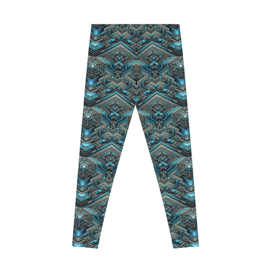 Tech-Infused Futurism Sleek Tech Edge Stretch Leggings - 8404 Design-49