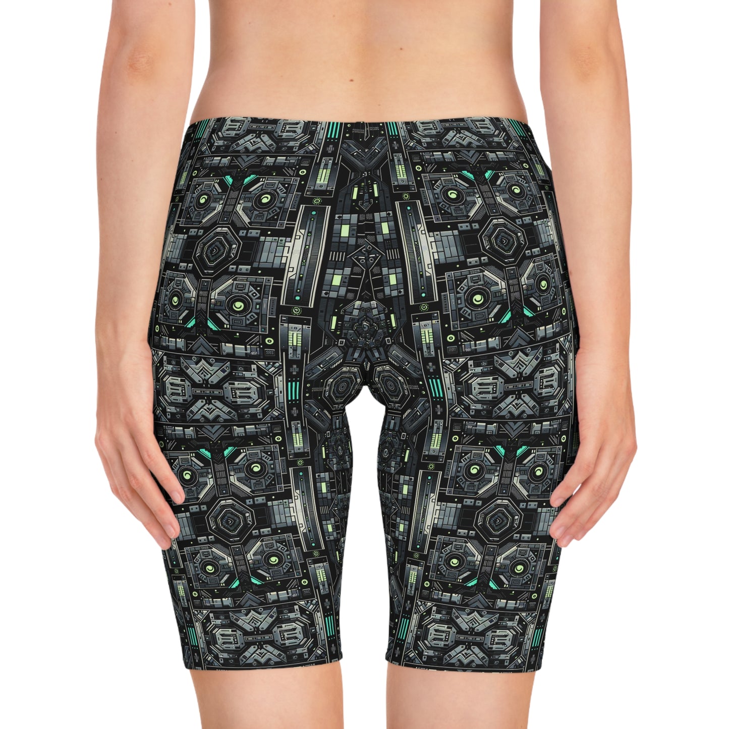 Tech Noir Tech-Forward Minimalism Women's Bike Shorts - 8404 Design-52
