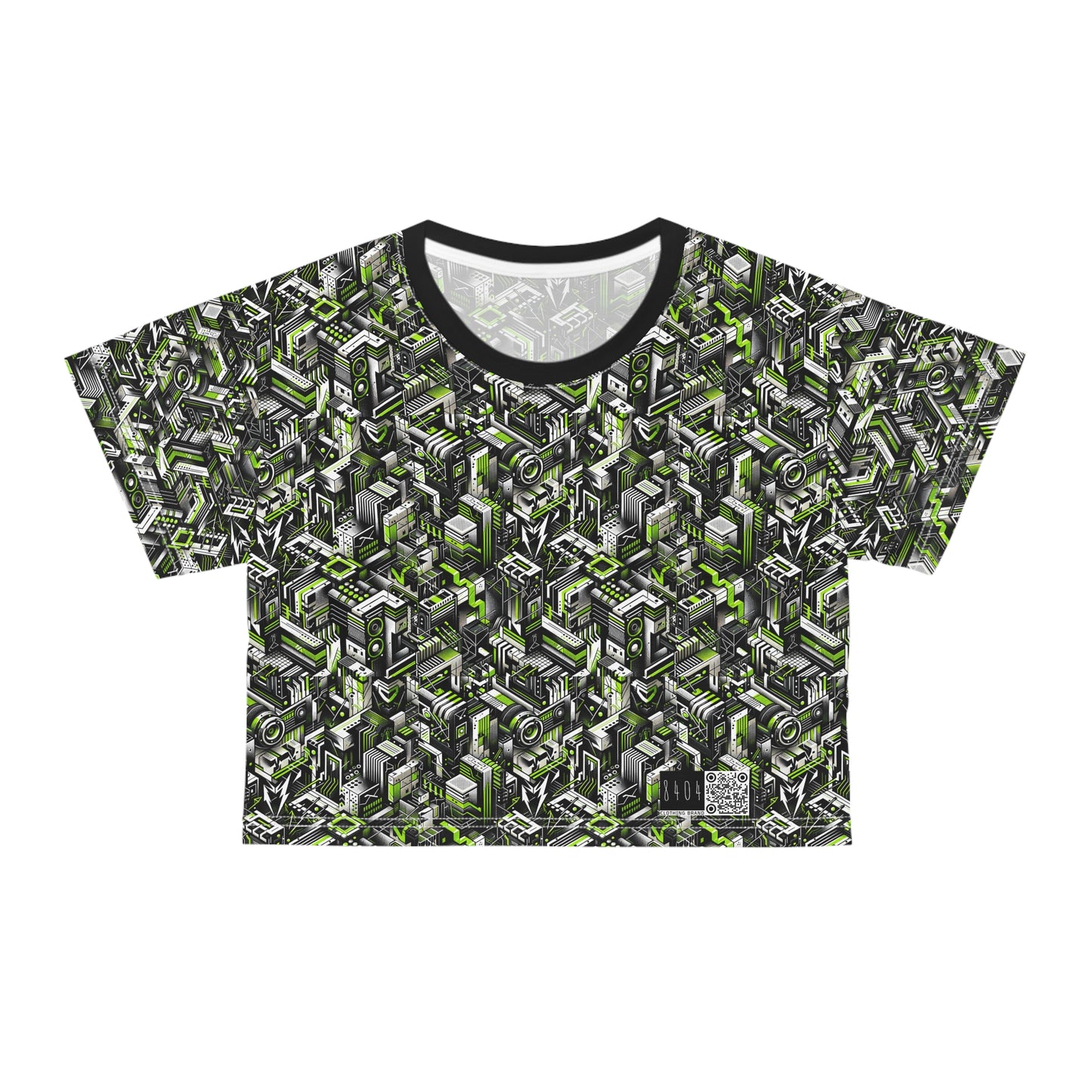 Graffiti Tech Fusion Bold Streetwear Fusion Crop Tee - 8404 Design-53