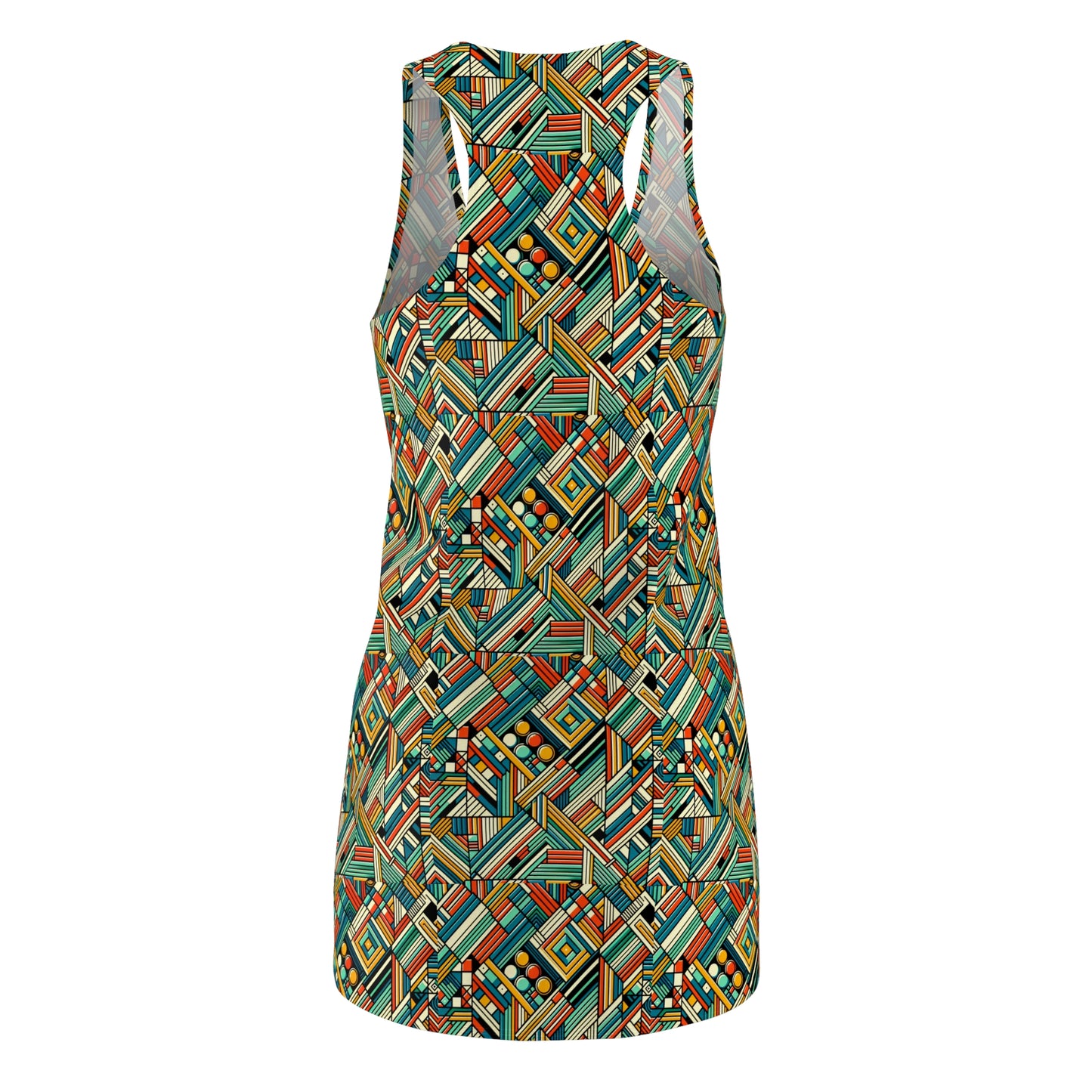 Abstract Graphic Art Modern Artistic Expression Women's Cut & Sew Racerback Dress - 8404 Design-67