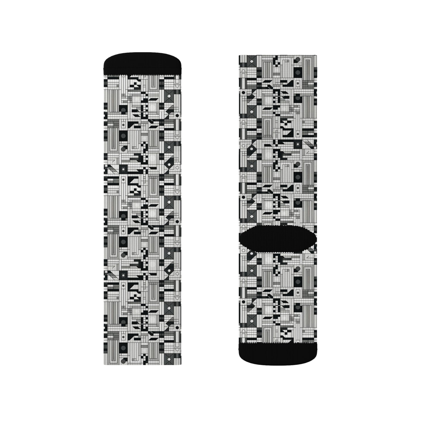 Digital Minimalism Minimalist Tech Sublimation Socks - 8404 Design-43