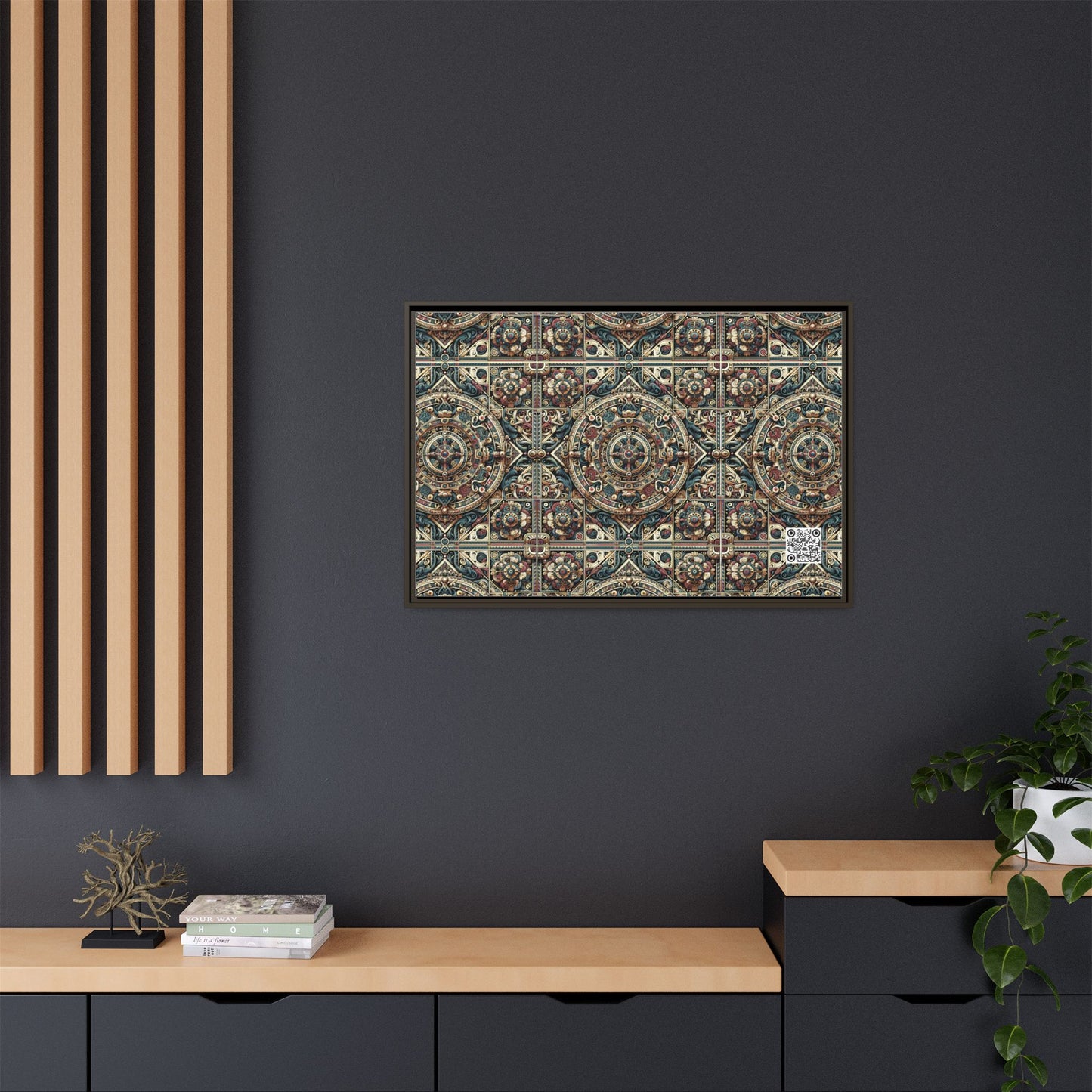 Urban Renaissance Historical Fusion With Street Edge Matte Canvas, Framed (multi-Color) - 8404 Design-57 A