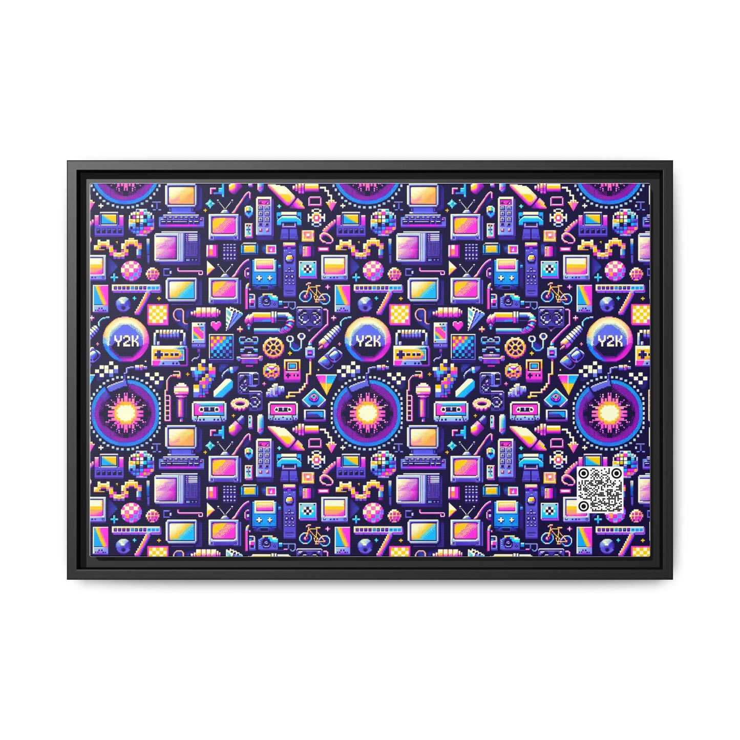 Digital Nostalgia Modern Retro Fusion Matte Canvas, Framed (multi-Color) - 8404 Design-64 B