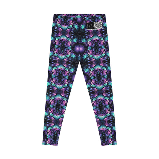 Iridescent Dream Futuristic Tech Stretch Leggings - 8404 Design-60
