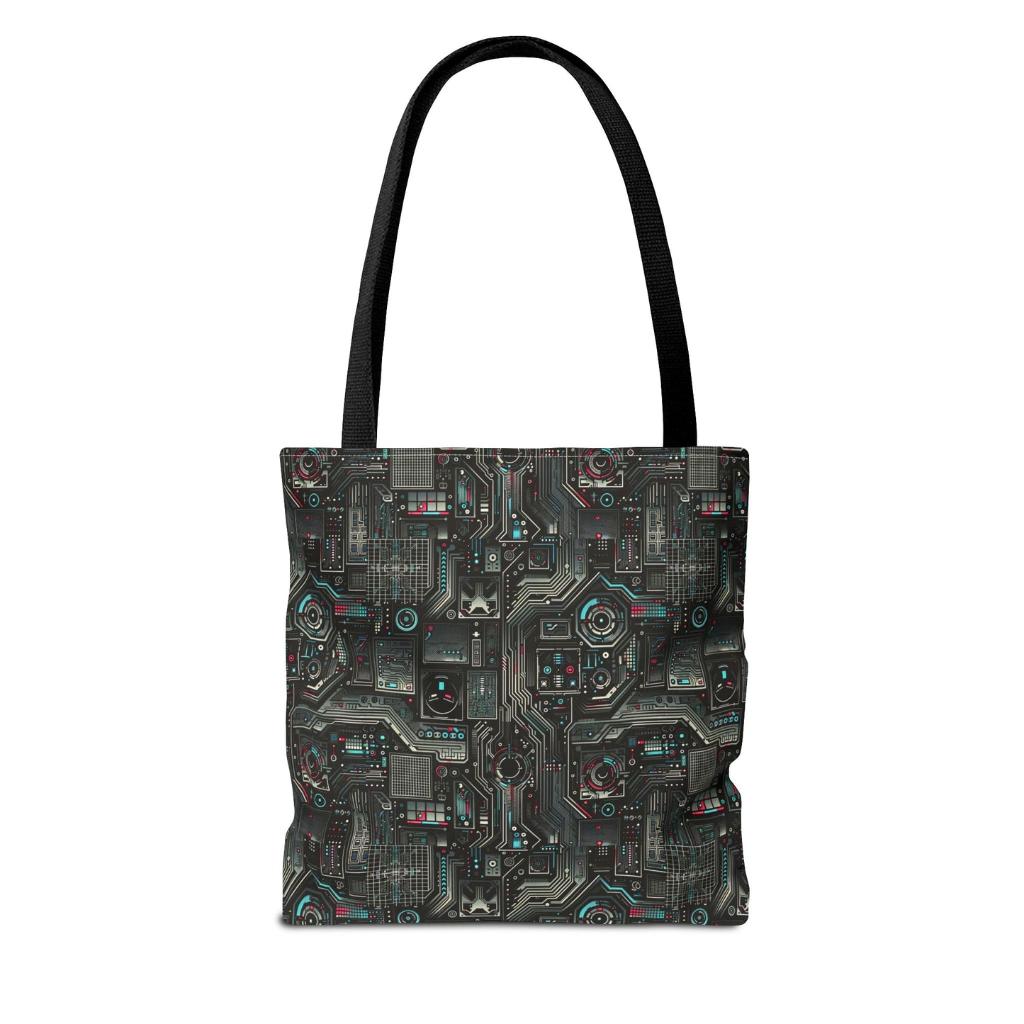 Tech Noir Aesthetics Sleek Tech Streetwear Tote Bag - 8404 Design-52