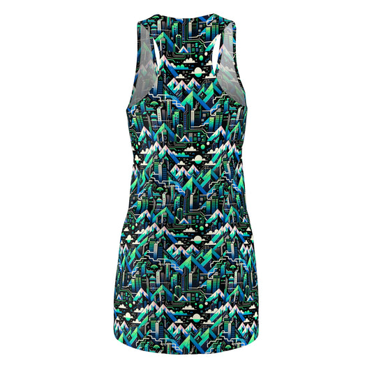 Digital Adventure Graphics Digital Explorer Women's Cut & Sew Racerback Dress - 8404 Design-55