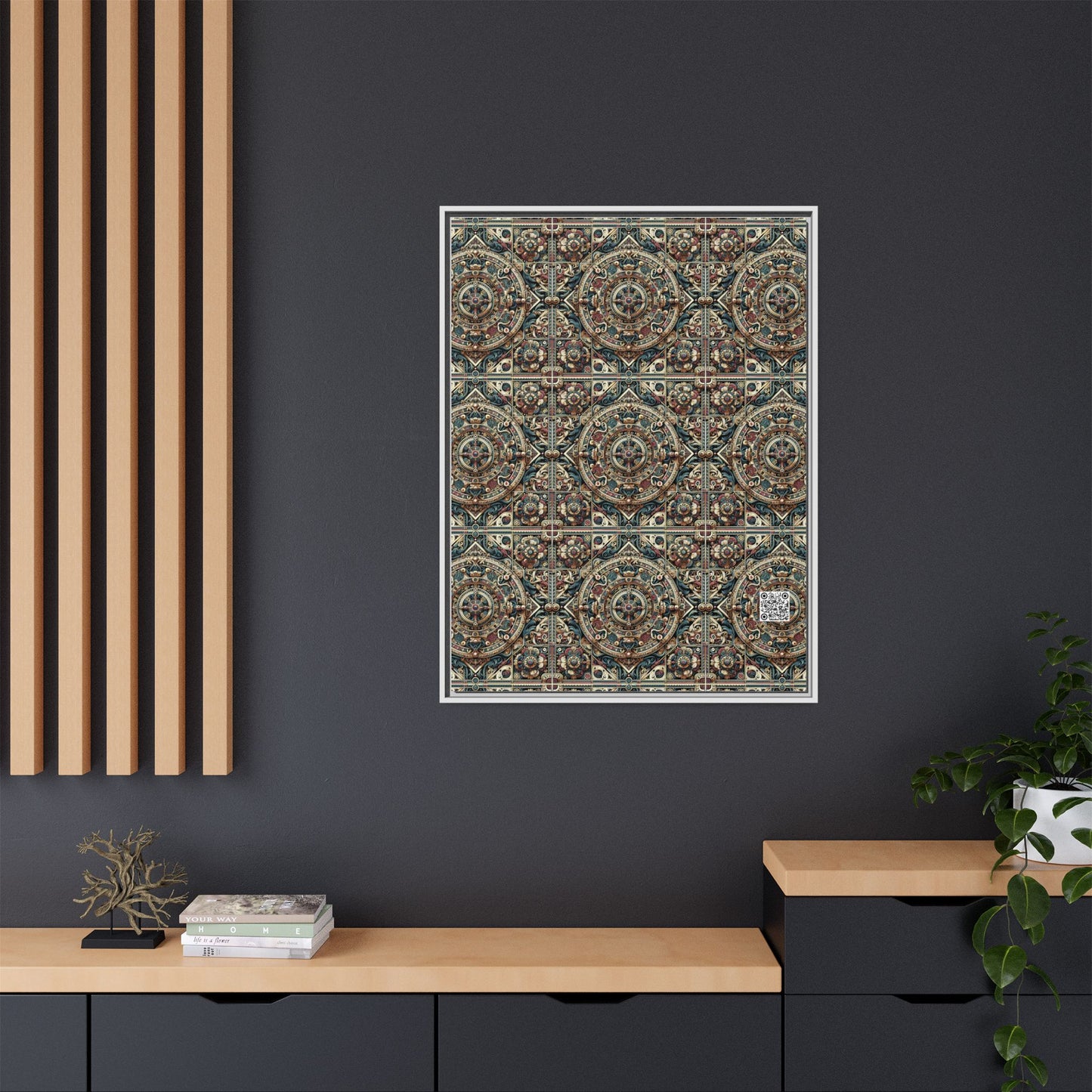 Urban Renaissance Historical Fusion With Street Edge Matte Canvas, Framed (multi-Color) - 8404 Design-57 A