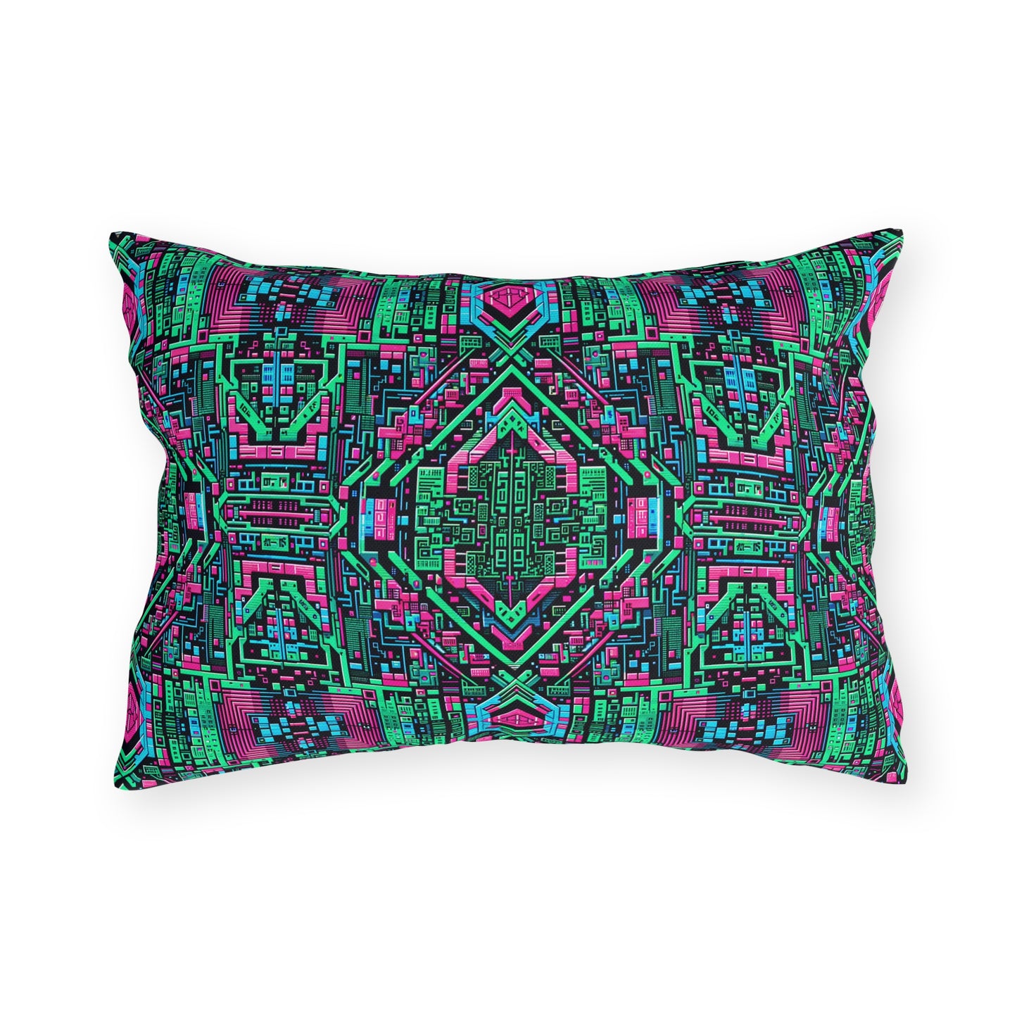 Digital Glitch Vibes Tech-Inspired Streetwear Outdoor Pillow - 8404 Design-71