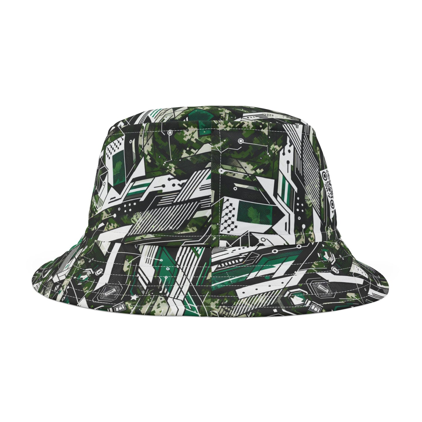 Tech Camo Fusion Tech-Forward Streetwear With a Futuristic Edge Bucket Hat - 8404 Design-63