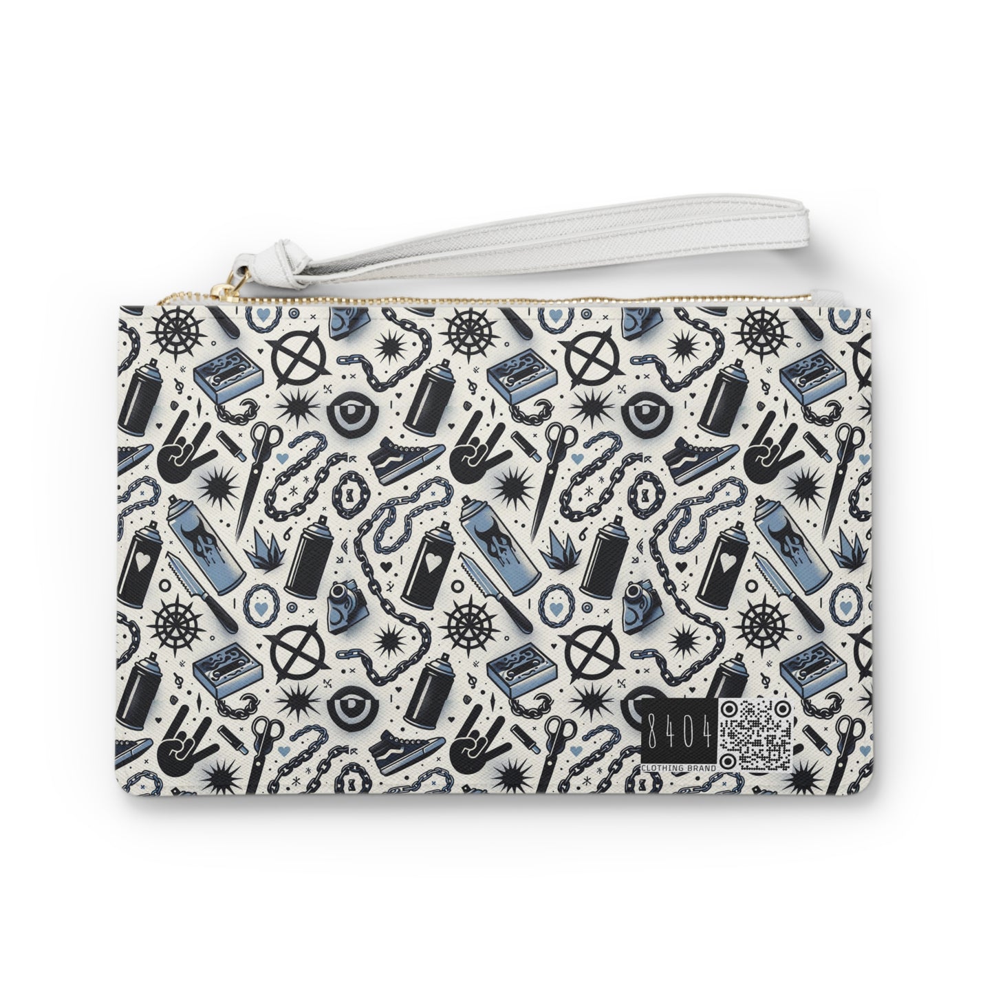 Cultural Rebellion Graphics Edgy and Rebellious With a Hint of Nostalgia Clutch Bag - 8404 Design-57
