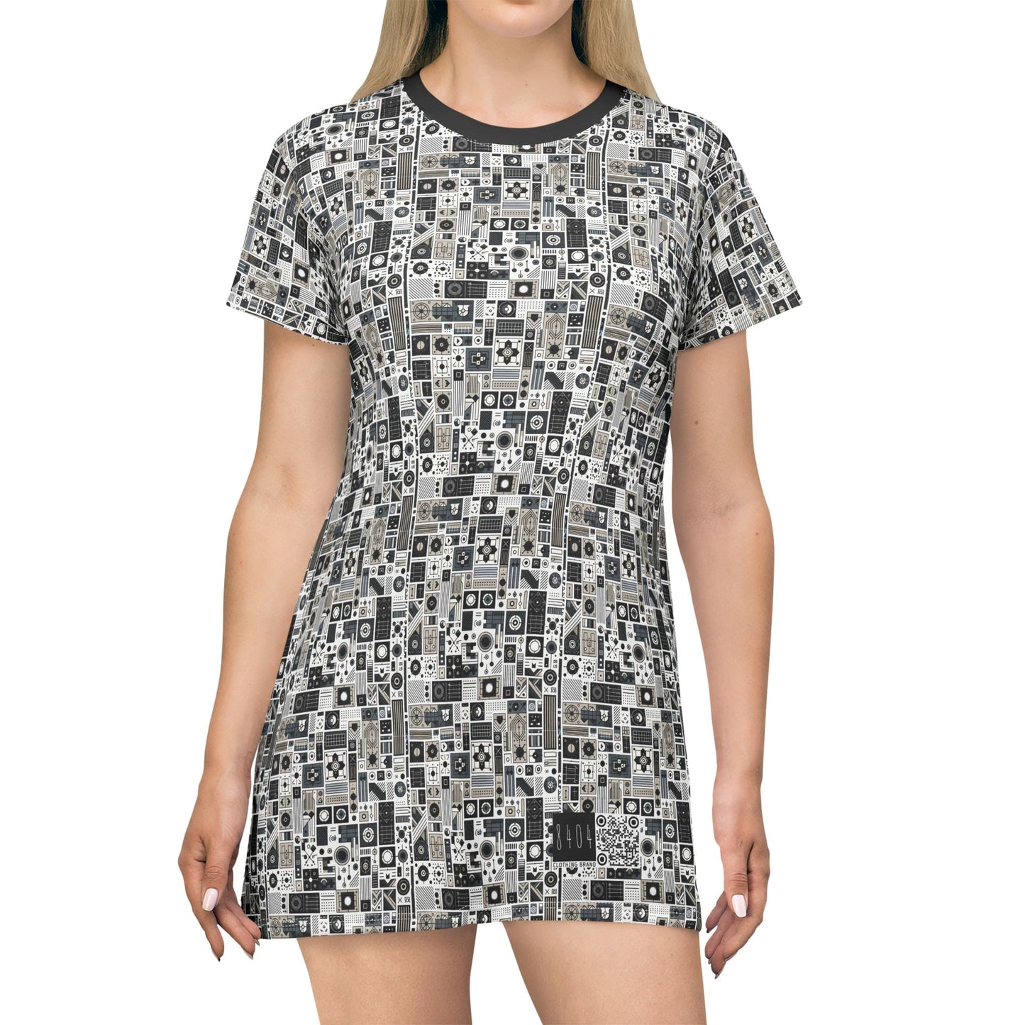 Digital Minimalism Minimalist Tech T-Shirt Dress - 8404 Design-45