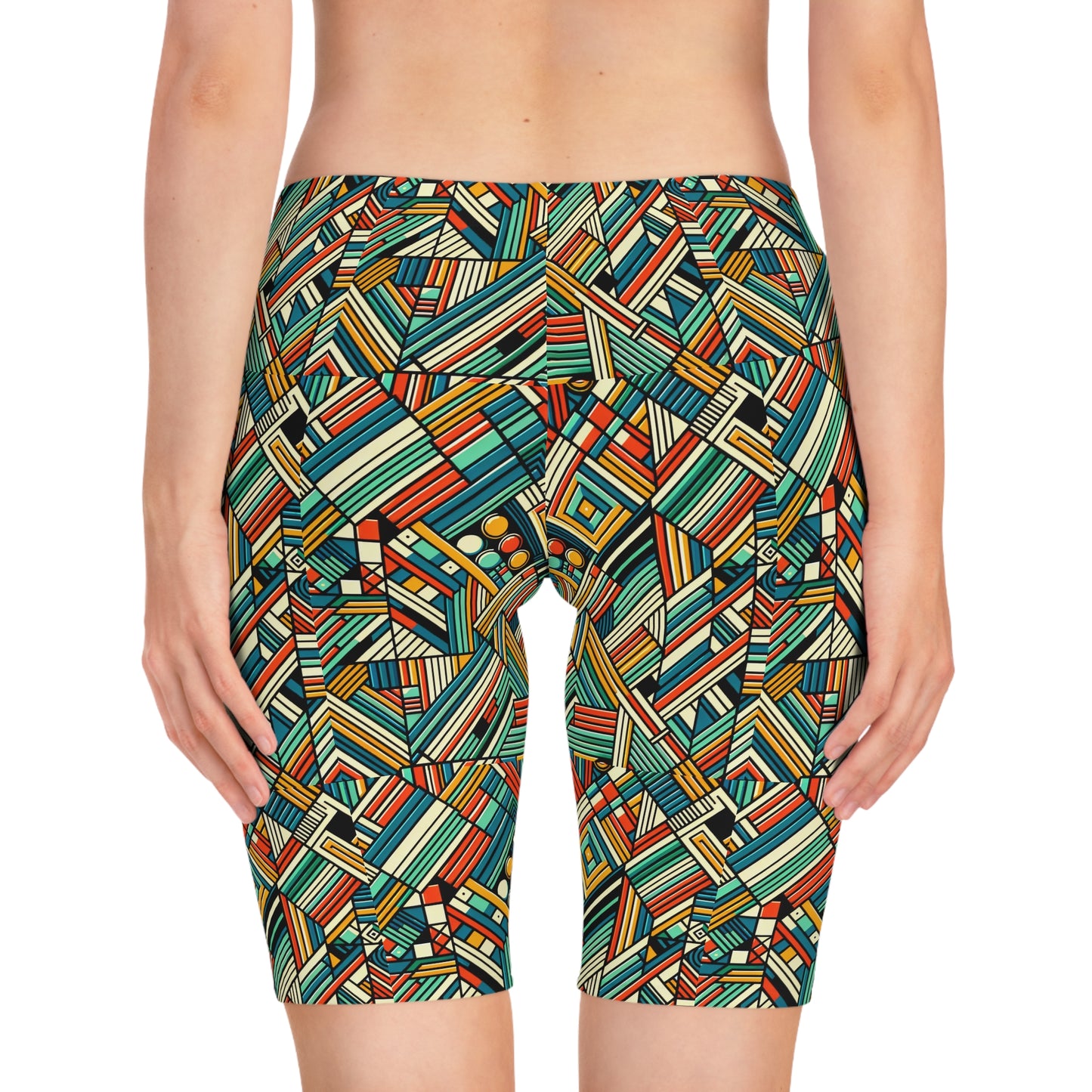 Abstract Graphic Art Modern Artistic Expression Women's Bike Shorts - 8404 Design-67