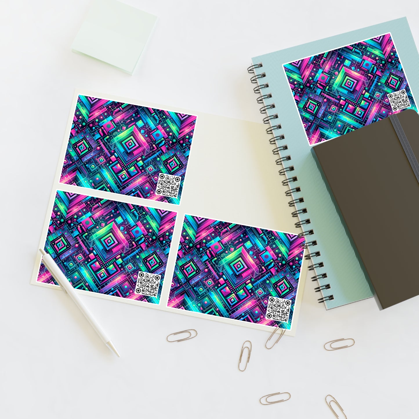 Tech-Infused Graphics Tech-Forward Streetwear Sticker Sheets - 8404 Design-52