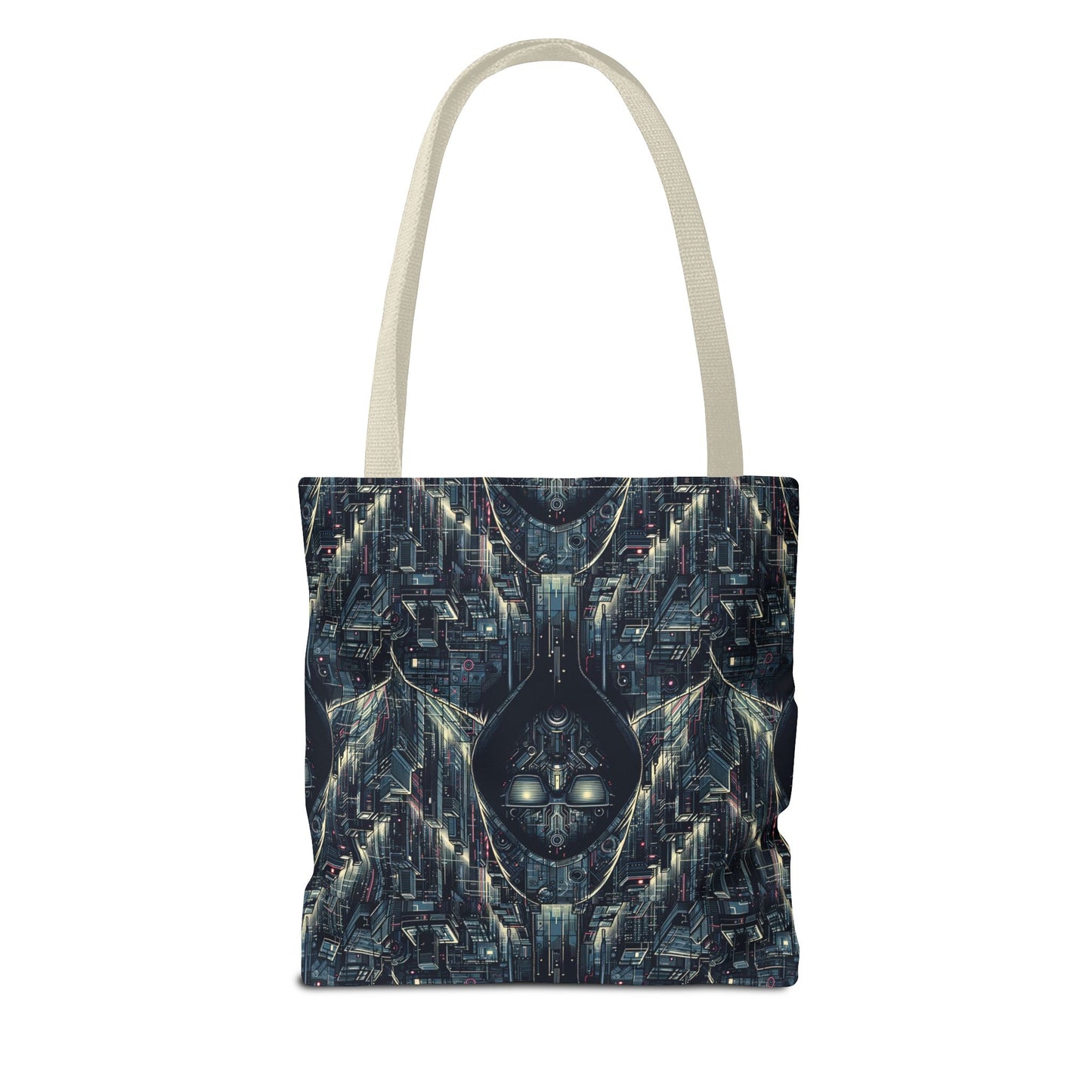 Tech Noir Aesthetics Sleek Tech Streetwear Tote Bag - 8404 Design-56