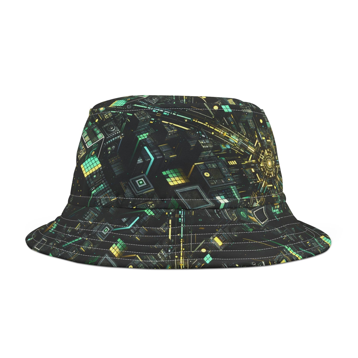 Tech Noir Graphics Tech-Inspired Streetwear Bucket Hat - 8404 Design-66