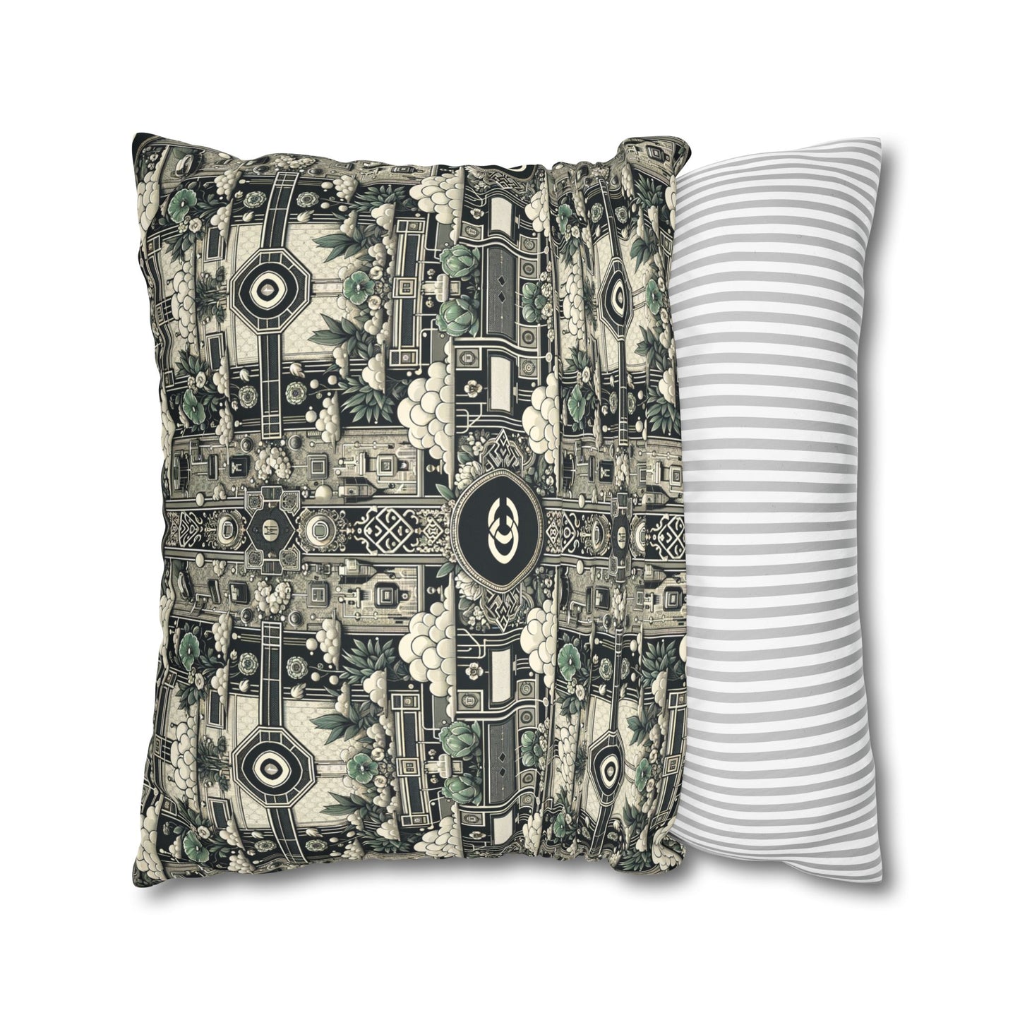 Cyber Garden Party Tech Garden Extravaganza Faux Suede Square Pillowcase - 8404 Design-54