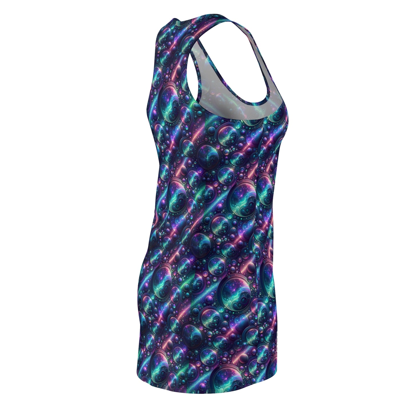 Iridescent Tech Fusion Tech-Forward Streetwear Women's Cut & Sew Racerback Dress - 8404 Design-51