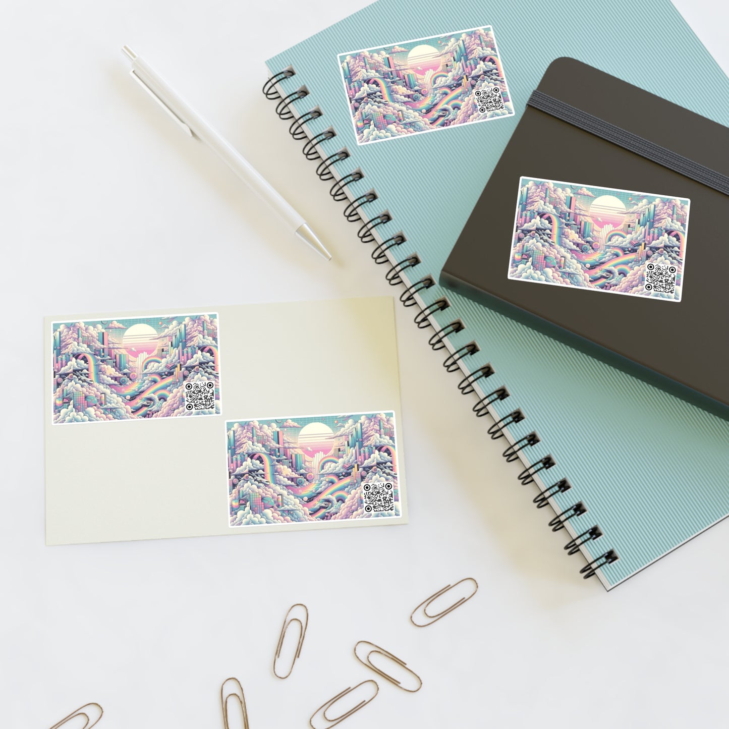 Digital Dreamland Whimsical and Nostalgic Streetwear With a Digital Twist Sticker Sheets - 8404 Design-59
