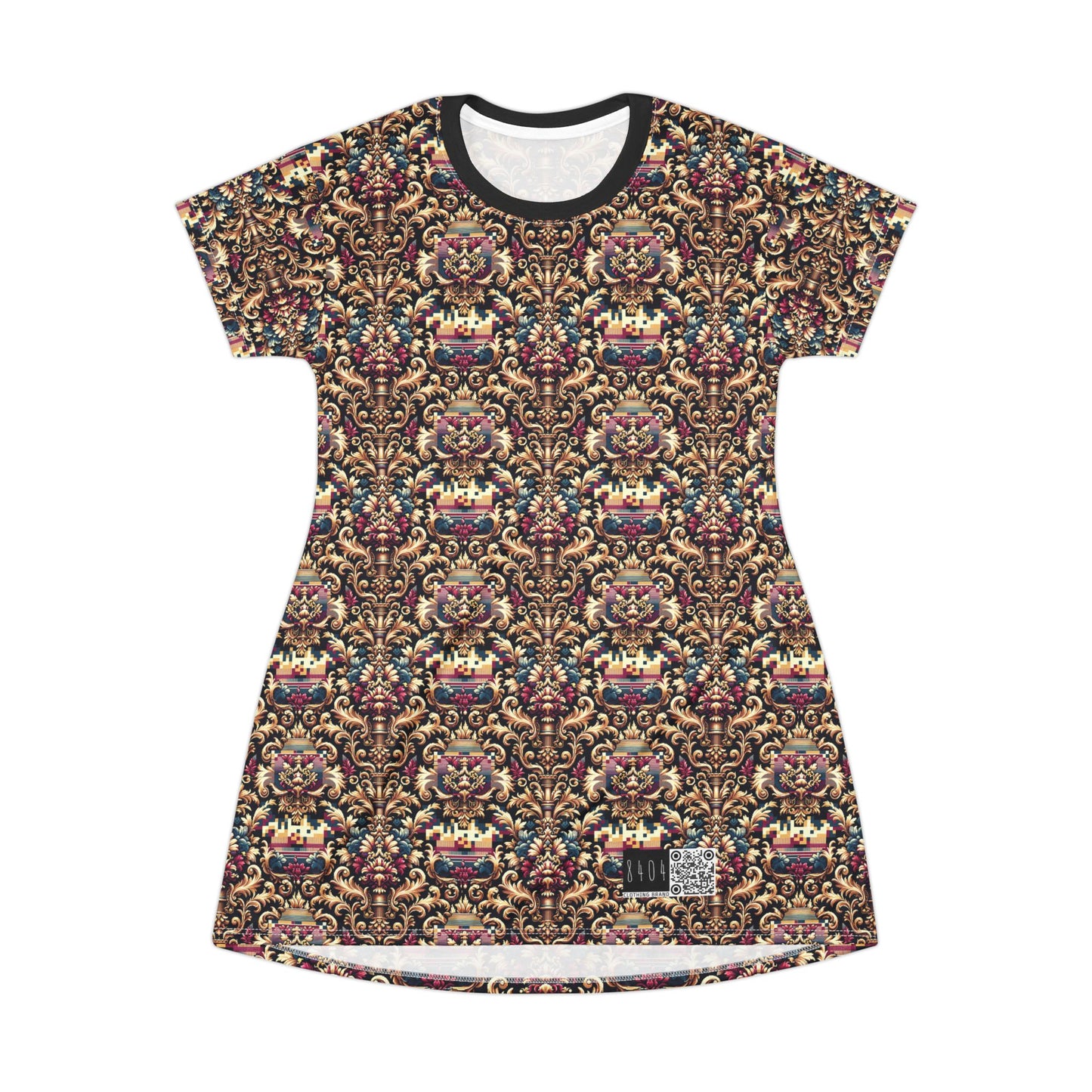 Digital Renaissance Modern Baroque Fusion T-Shirt Dress - 8404 Design-53