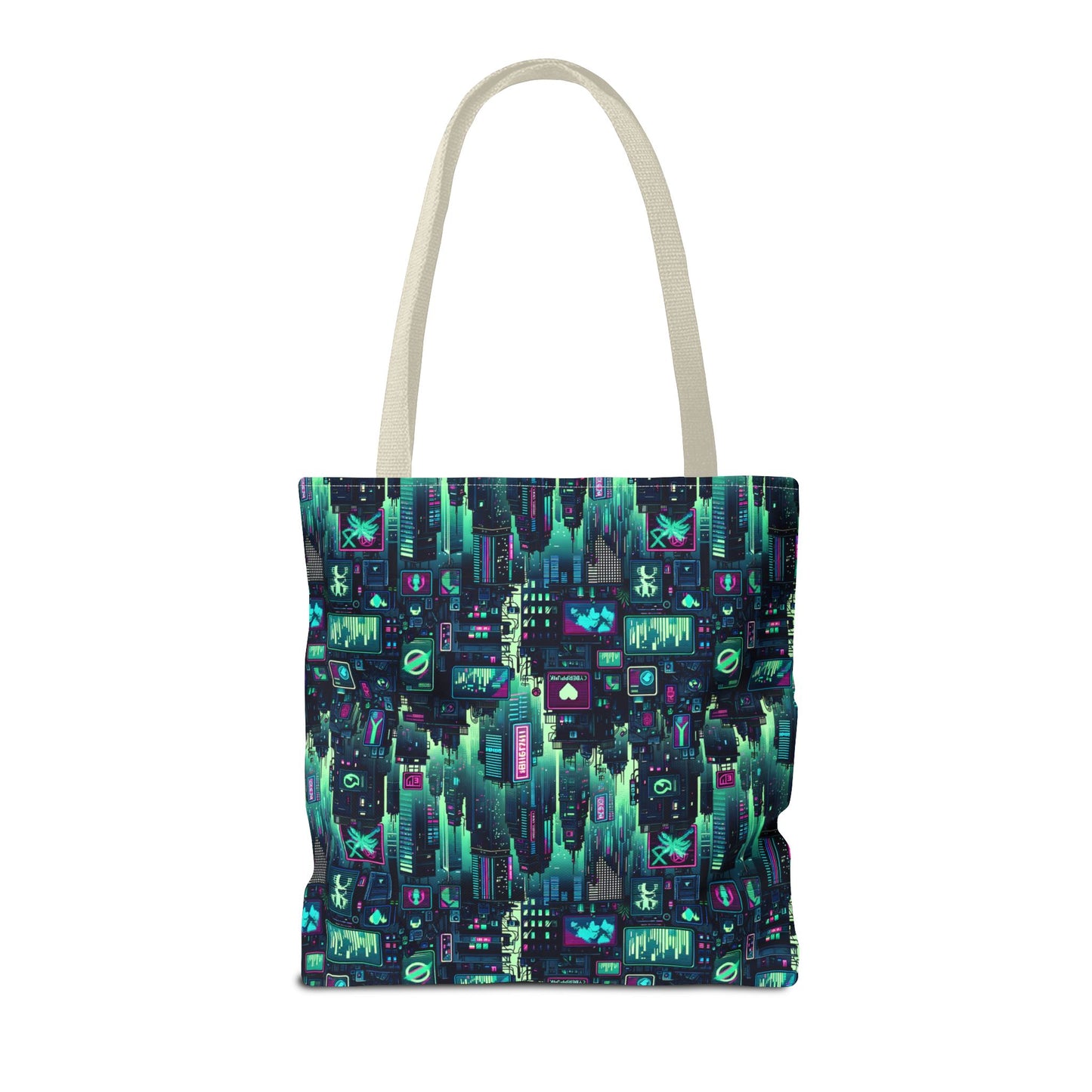 Tech Noir Graphics Futuristic Cyberpunk Tote Bag - 8404 Design-52