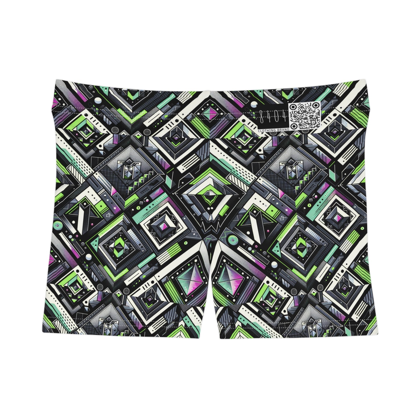 Retro Futurism Graphics Tech-Forward Streetwear Women's Shorts - 8404 Design-48