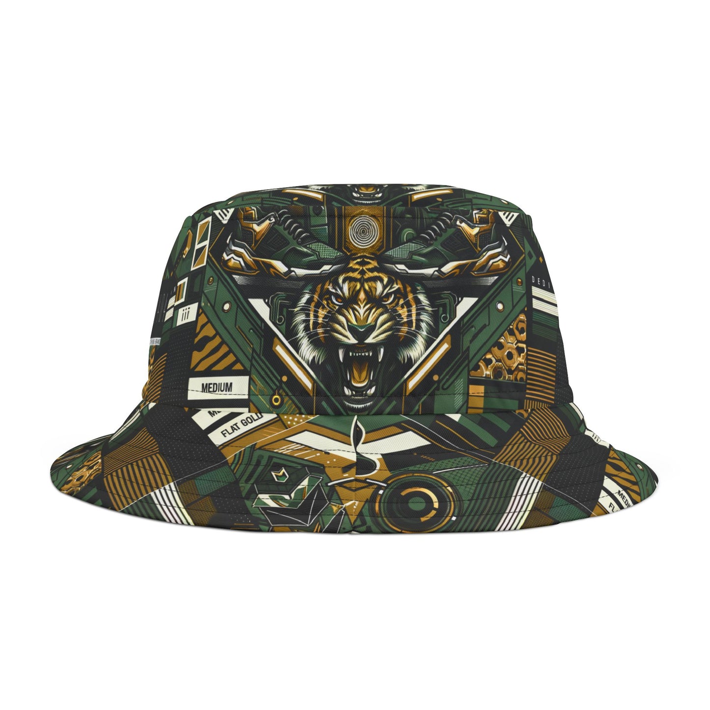 Neo-Camo Fusion Tech-Forward Streetwear Bucket Hat - 8404 Design-64