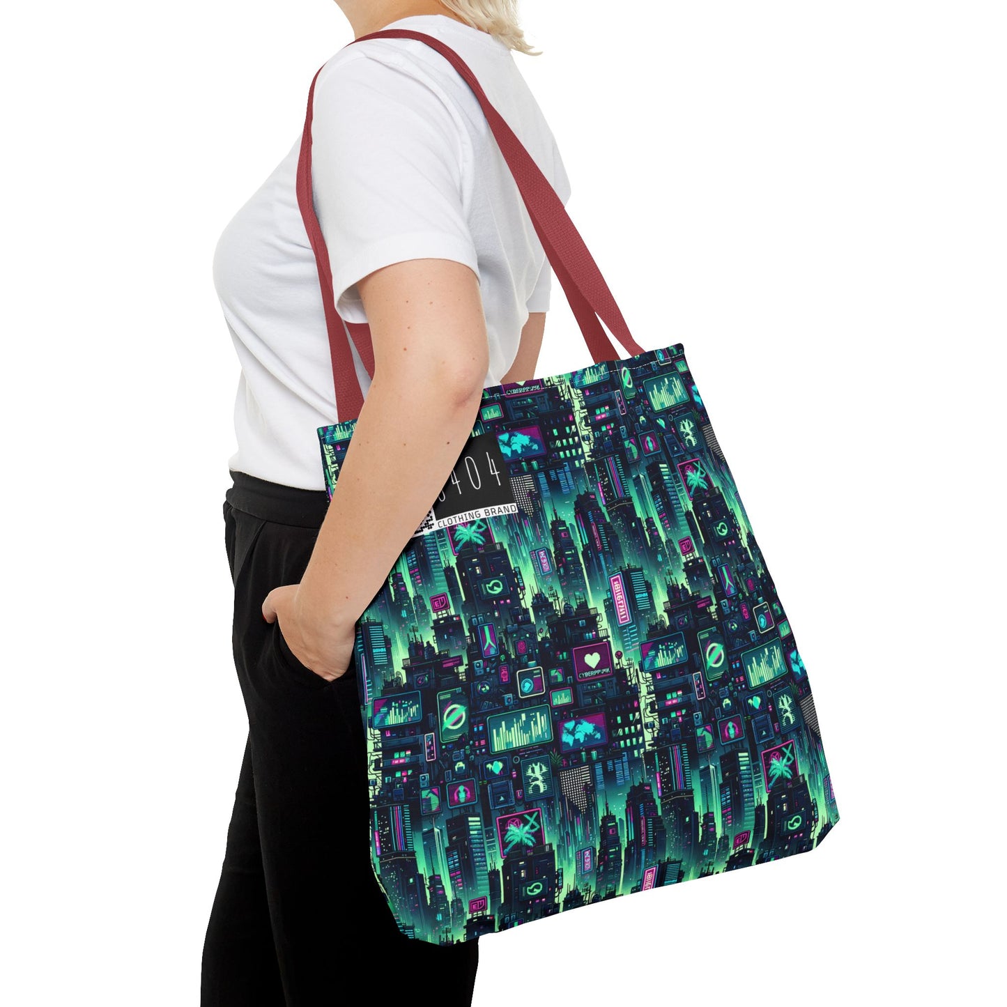 Tech Noir Graphics Futuristic Cyberpunk Tote Bag - 8404 Design-52