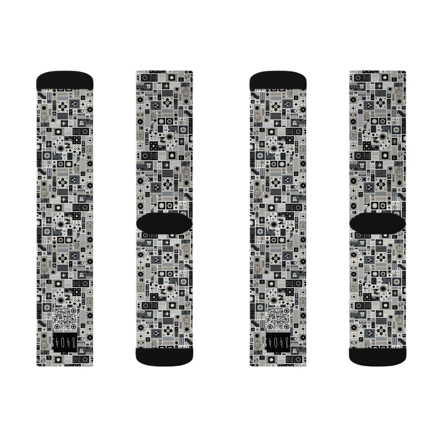 Digital Minimalism Minimalist Tech Sublimation Socks - 8404 Design-45