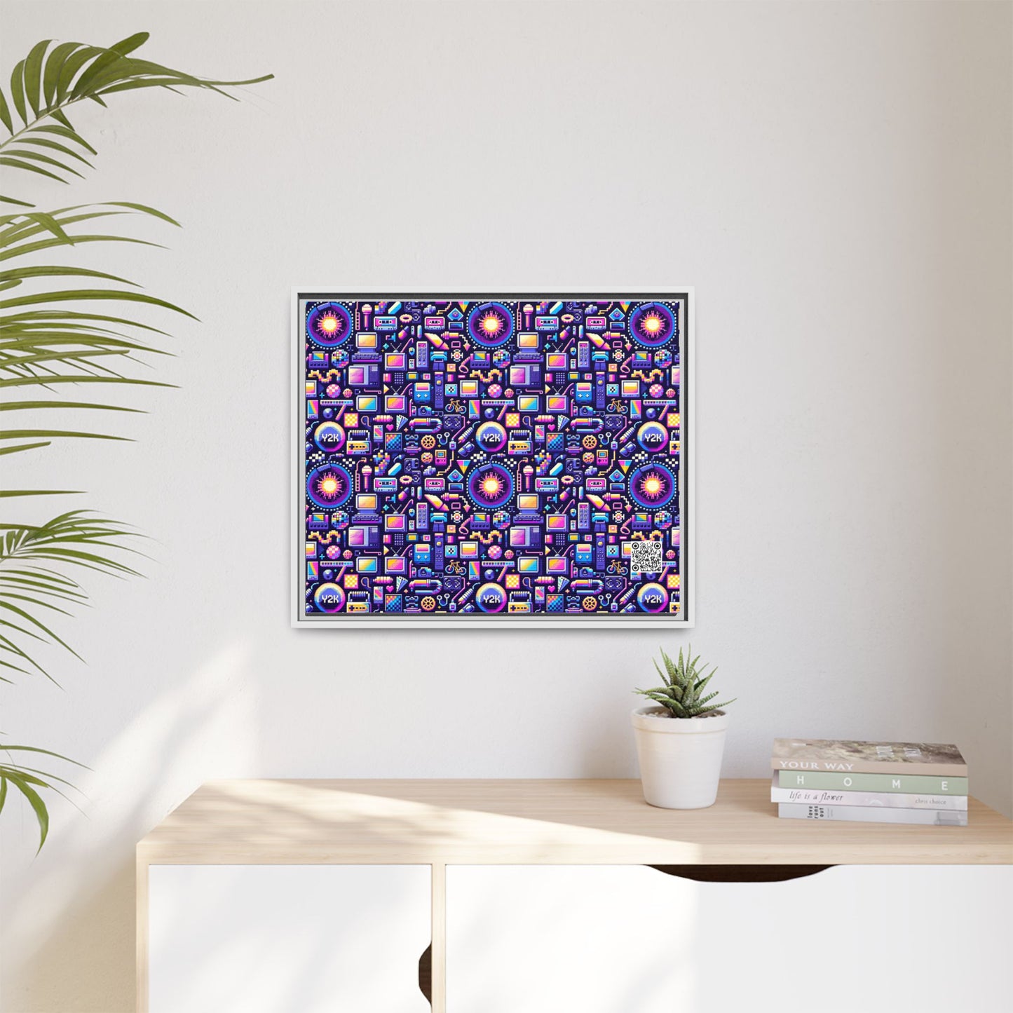 Digital Nostalgia Modern Retro Fusion Matte Canvas, Framed (multi-Color) - 8404 Design-64 B