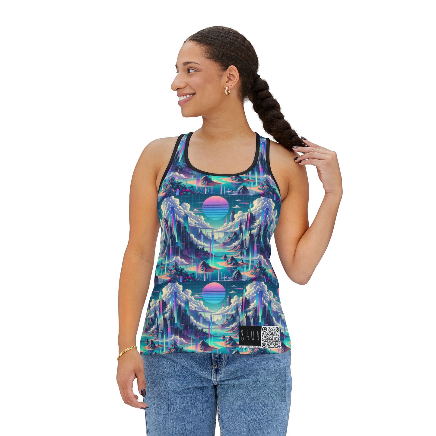 Digital Dreamscapes Digitally-Inspired Streetwear With a Dreamy, Surreal Twist Women's Tank Top - 8404 Design-53