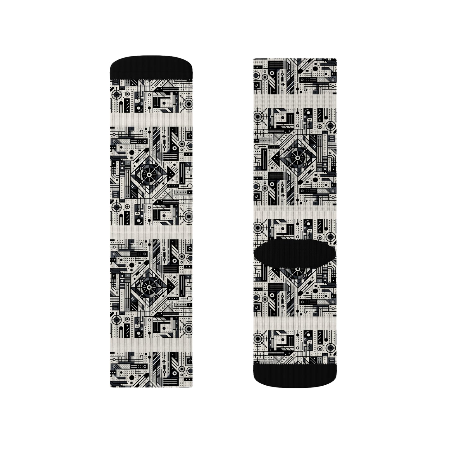Digital Minimalism Minimalist Tech Sublimation Socks - 8404 Design-47